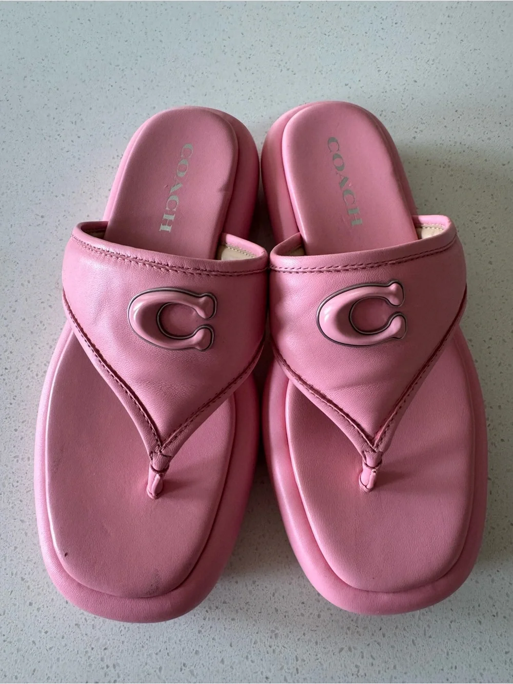 Coach Pink Platform Sandals | Padded Slides Size 7.5